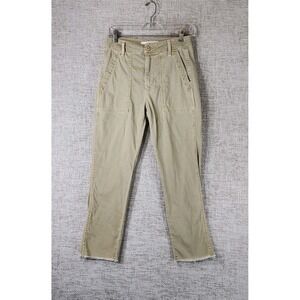 AMO Easy Army Trouser Pants Womens 24 Beige (actual 26x25) Relaxed Straight Leg